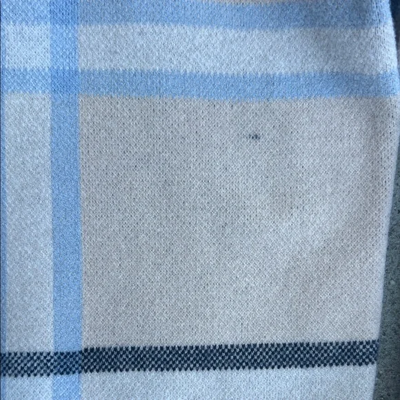 Tahari Blue and Gray Plaid Turtleneck Sweater - Picture 5 of 6